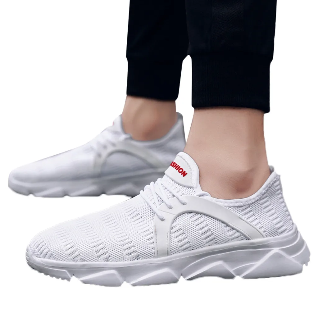 

SAGACE Summer Men's Lightweight Mesh Sneakers Breathable Fashion Woven Running Shoes Striped Sewing Casual shoe Outside June 11