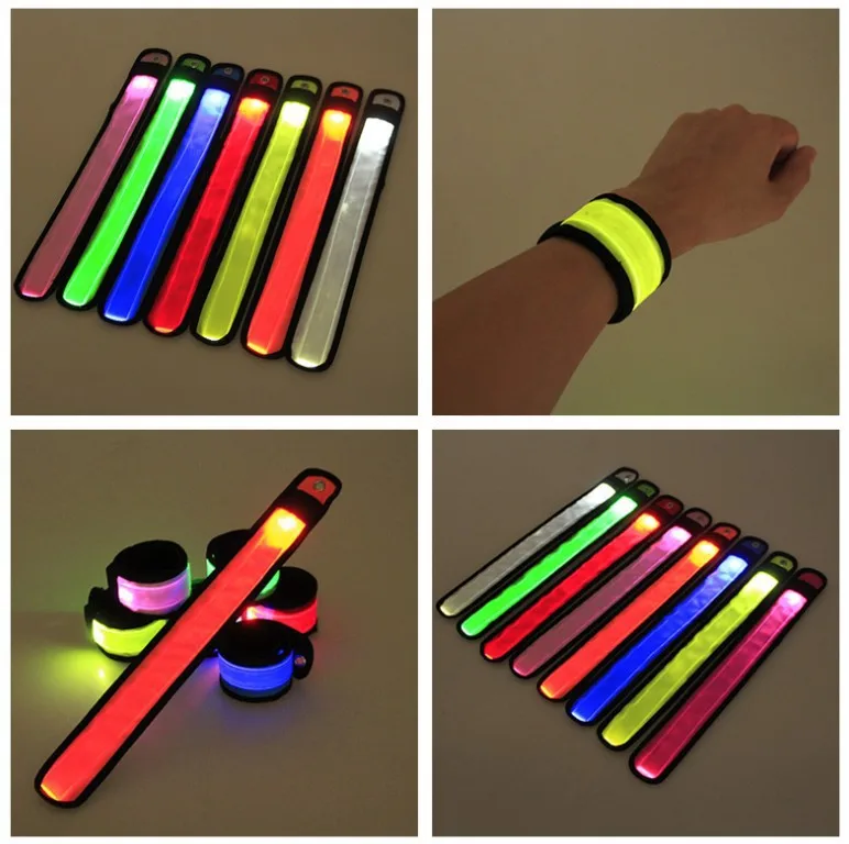 

Colorful LED Flashing Wristband Bracelet Arm Leg Warning Lamp Portable Outdoor Sports Night Running Light Party Glowing Band