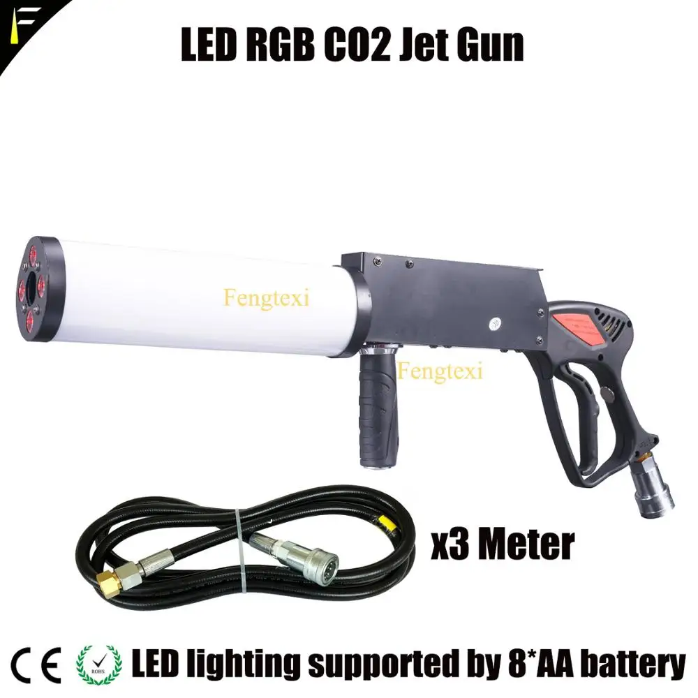 Крусветодиодный Дискотека Dj LED Co2 Jet Cryo Blaster Cannon Shoot RGB смешивание цветов дыма туман
