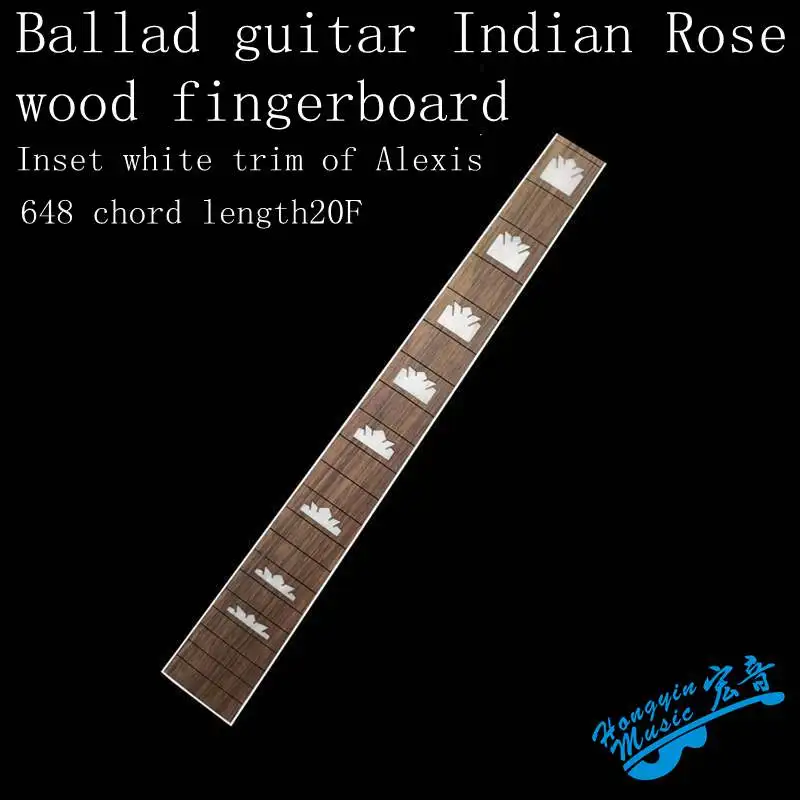 

Ballad Guitar Indian Rose wood Fingerboards Acrylic Mountains with White Edge-wrapped Guitar Making Material Accessories