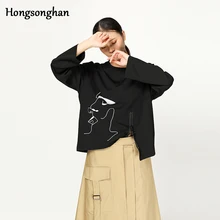 Hongsonghan на осень-зиму европейских и американских личности большие размеры старинные абстрактный рисунок головы вышивка Тис прилив