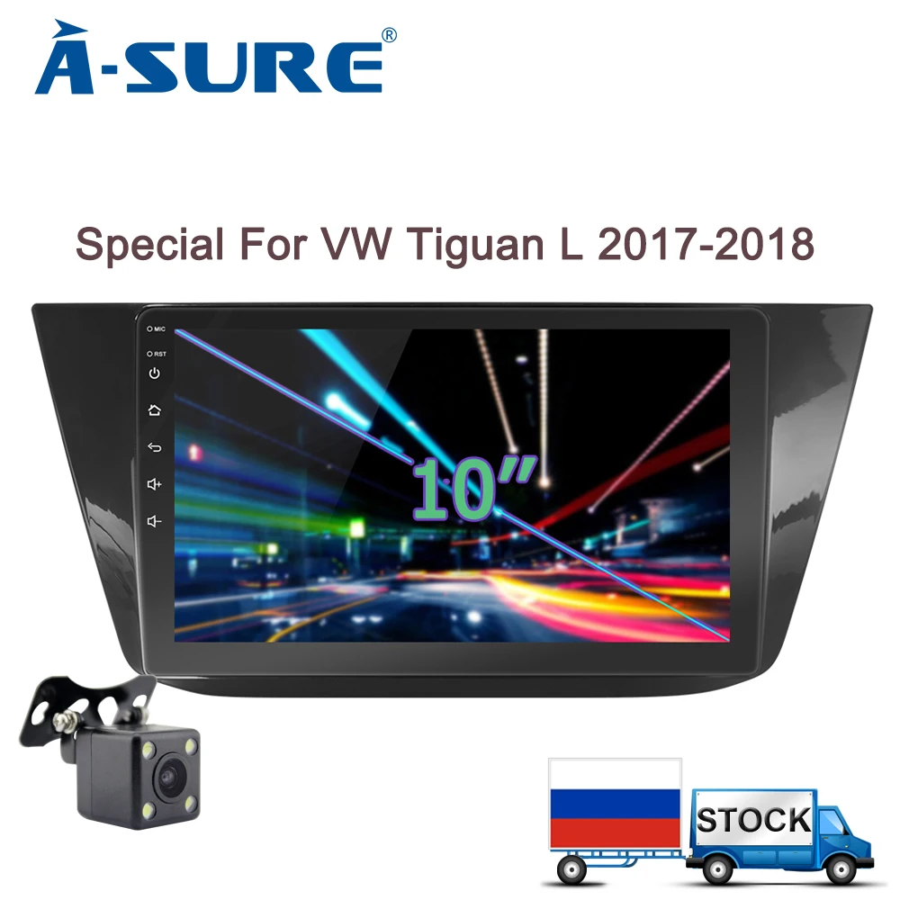 

A-Sure 10 Inch 8 core Android 8.1 Car Auto Radio GPS Navigation For Volkswagen VW Tiguan L 2017 2018 DAB+ 4G DSP WIFI IPS