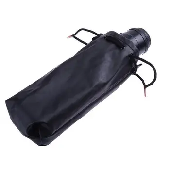 

vanpower Black PU Leather Flocking Cloth Large Camera Lens Protector Carry Pouch Storage Case Bag Cover XL Height 28cm