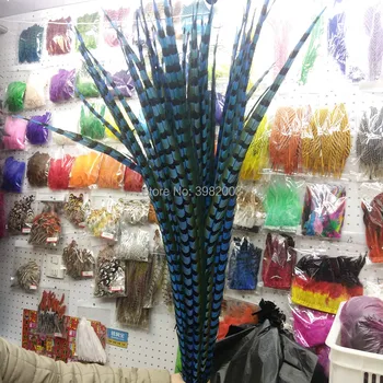 

Hot sales 50pcs beautiful sky blue copper feathers long 44-48 inches / 110-120 cm decorative diy collection stage show