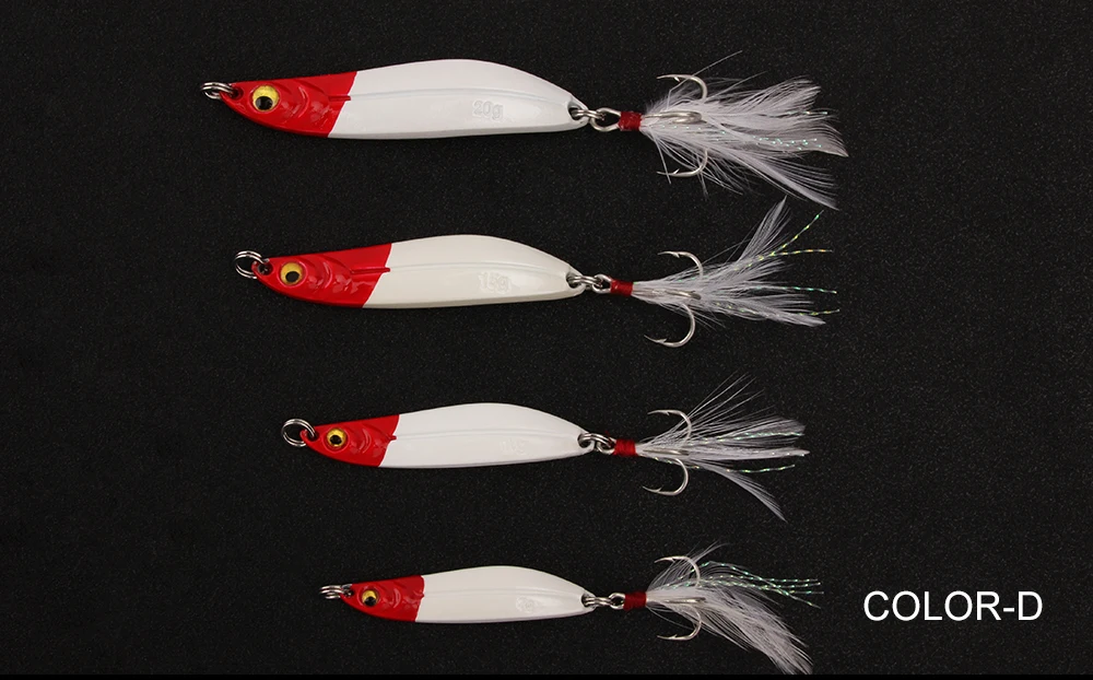 Spinpoler Vertical Jigs Laser Slow Jigging Lure Metal Fishing Casting Spoons 5 Colors 7g 10g 15g 20g Weights, Pack Of 2  (8)