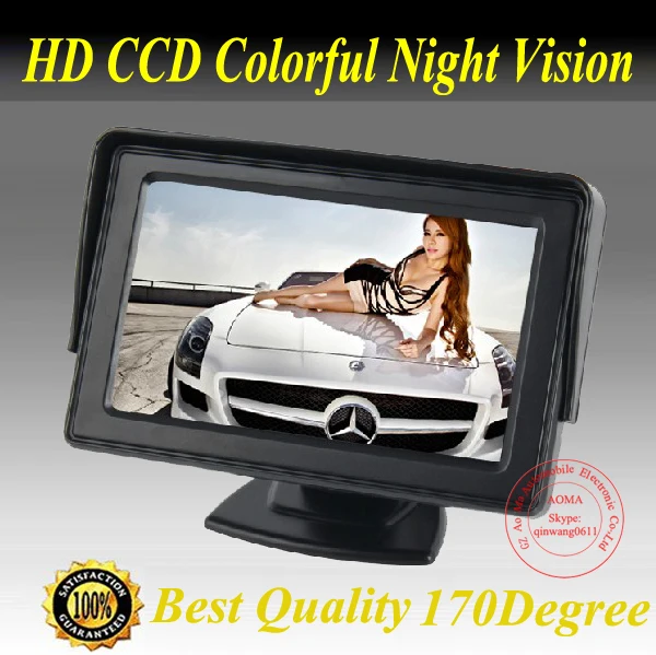 

Factory Promotion 4.3" TFT LCD Car Reverse color Rear View Monitor for night vision backup camera