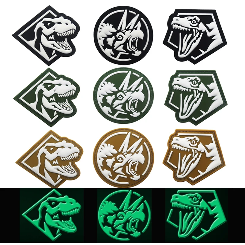 

T-Rex T Rex king dinosaurs Triceratops PVC Patch Military Morale Patches Tactical Badges Combat Patches For Clothing Backpack
