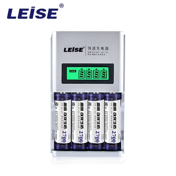 

Leise AA Rechargeable Battery 2700mAh Nimh Battery with a 4-slot Nimh/Nicd Battery Charger Applicable to AA/AAA battery with LCD