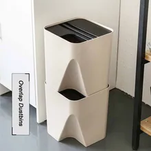 Высокое качество японский совпадают с множеством точек артикуляции мусорные баки творческий бытовой Пластик хранение мусора ящики Кухня с многослойным покрытием для мусорных ящиков