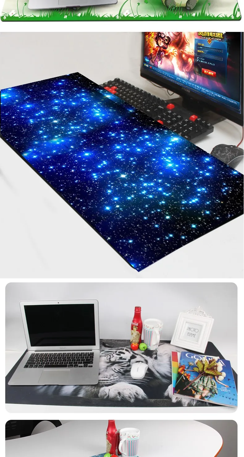 Коврик для игровой мыши из ротанга недорогой компьютерный коврик 900x400x3 большого