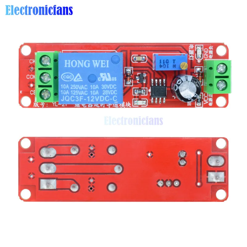Adjustable time Delay Turn on Switch Ne555 Timer Control Relay 10A Module Board