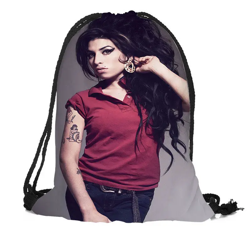 Рюкзак Amy winehouse с принтом для путешествий, пляжной школы, многофункциональная сумка на шнурке, на заказ, ваше изображение - Цвет: 3