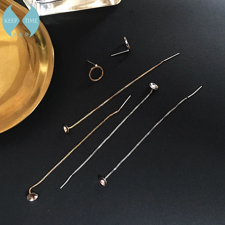 

DIY accessories gold plating 925 Tremella chain round base circle earrings earrings cap material pendant Pendant