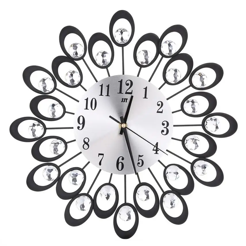 3D Wall Clock Diamonds Non-Ticking Silent Dazzling Metal Wall Clock For Home Kitchen Office Diameter 37\ dropship 2jun28 3D Wall Clock Diamonds Non-Ticking Silent Dazzling Metal Wall Clock For Home Kitchen Office Diameter 37\ dropship 2jun28