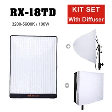 FalconEyes RX-18TD 100W 504pcs Flexible Roll LED Video Light Rollable Cloth Lamp with LCD Touch Screen Controller with Diffuser