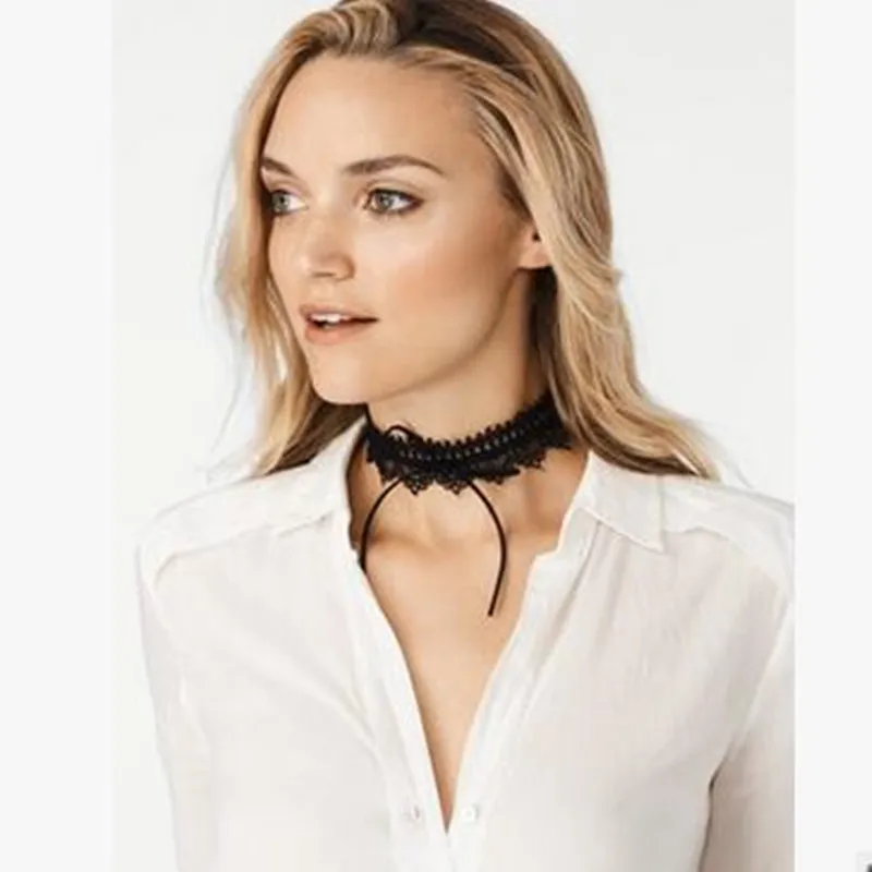 Europe and the United States big new velvet lace bow necklace necklace