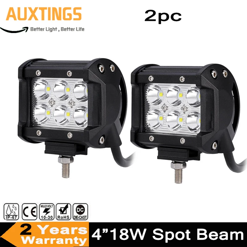 

2PCS FREE SHIPPING 4" 7" inch 18W 36W SPOT beam led light bar DUAL ROWS OFFROAD 4x4 working lightbar IP67 driving light