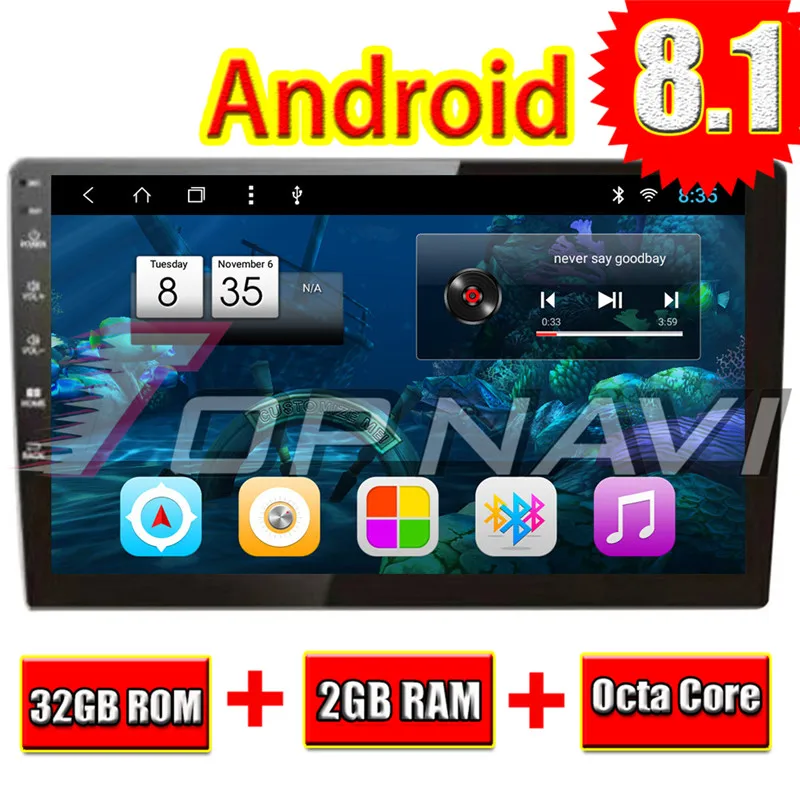 Авто GPS навигация для флип регулировки Универсальный Android 8 1 Topnavi автомобиль 10 2
