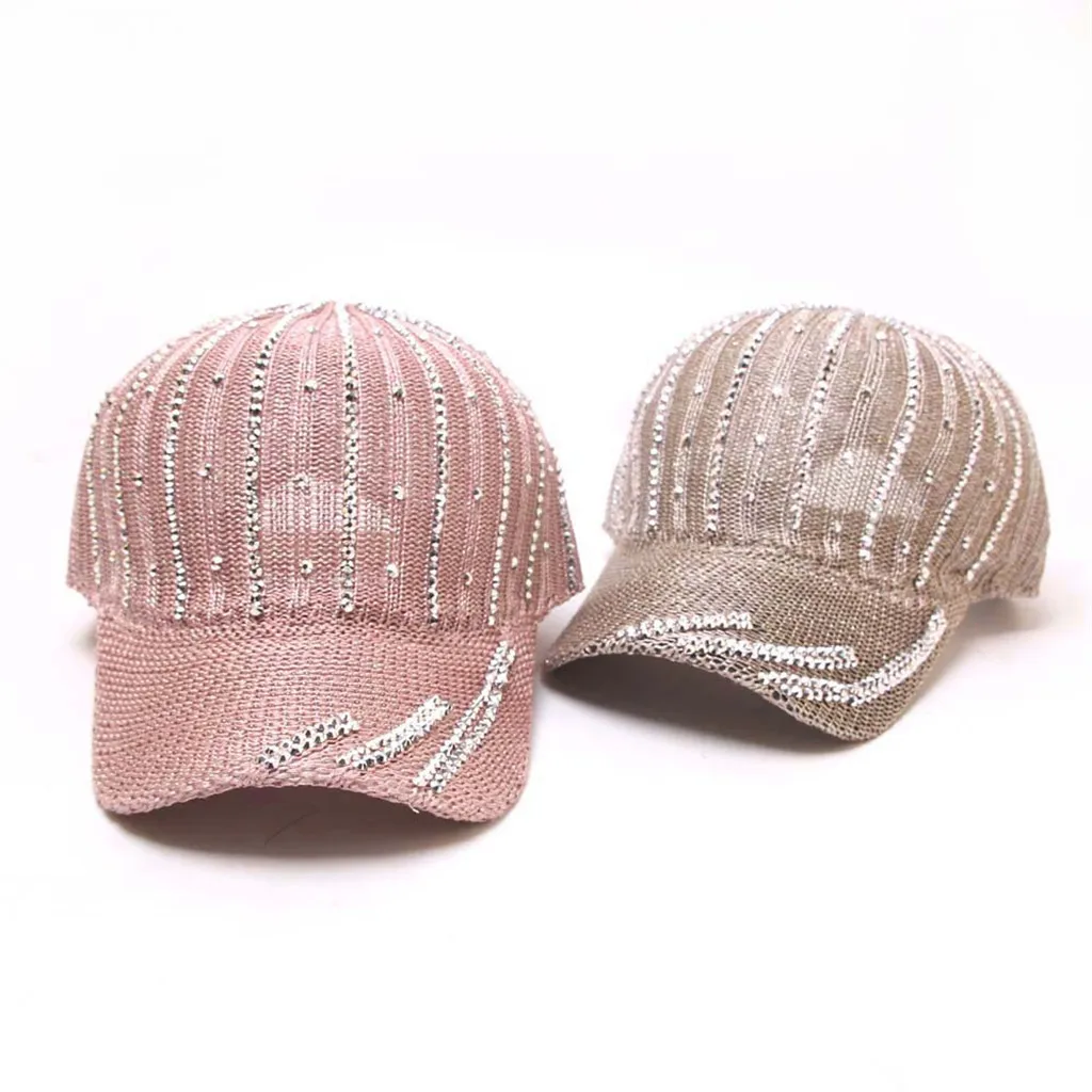 Vintage Women Unisex Cap Rhinestone Sun Hat Denim Cap Fashion Baseball Hat Topee Gorras Para Hombre For Chapeau#LR1