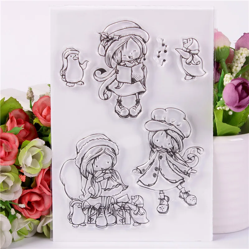 Little girl Transparent Clear Stamps for DIY Scrapbooking/Card Making