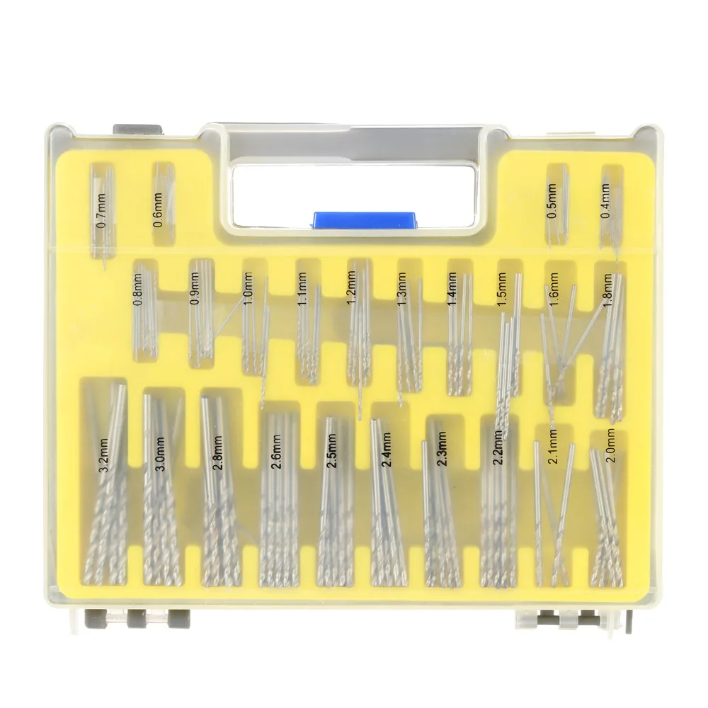 

150PCS 0.4-3.2mm Drill Bit Set Small Precision with Carry Case Plastic Box Mini HSS Hand Tools Twist Drill Kit Set