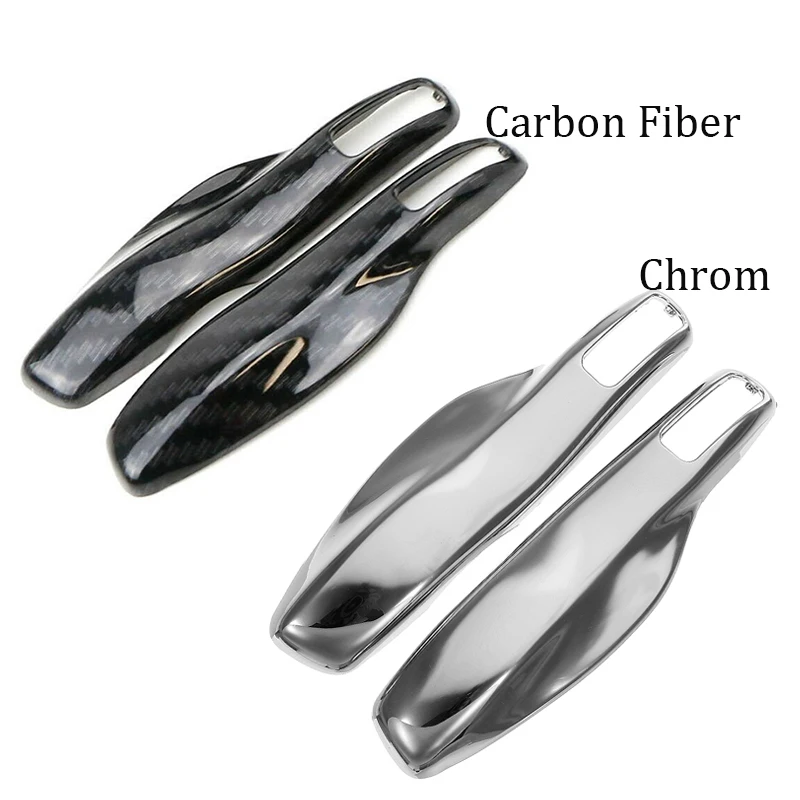 

Car Key Case Cover Shell Carbon Fiber Chrome Color For Porsche Cayenne Macan 911 Boxster Cayman Panamera A Pair