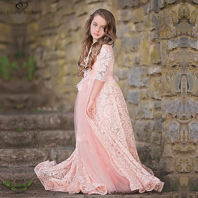 Buy Ellies Bridal 2018 Pink Kids Pageant Dress Lace