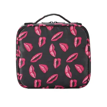 

1 Pcs Cosmetic Bag Partition Multi-functional Lip Printed Cosmetic Bag Travel Bag for Ladies Women