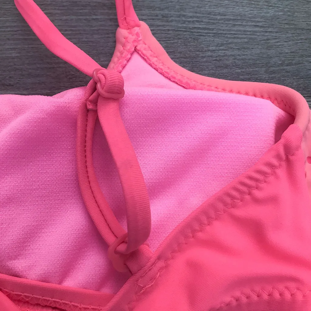 Infant Kids Girls Ruffles Hollow Summer Swimwear Swimsuit Bikini Set Outfits