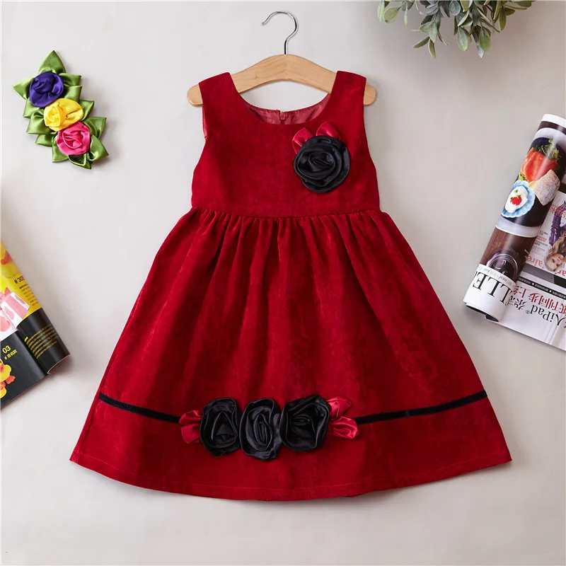 

New 2017 Spring Girl Corduroy Dress Baby Girls Winter Dress Princess dress Children sleeveless Girls Costumes