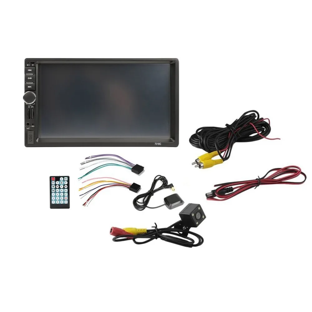 

7018G 2 Din Car FM Radio Multimedia Player GPS Navigation 7" HD Touch Screen Bluetooth MP5 Audio Stereo Player Support AUX