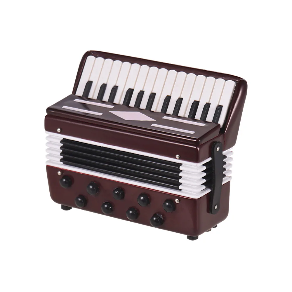 

Desktop Accordion Model Musical Instrument Decoration Ornaments with Delicate Box Musical Gift for Students Kids