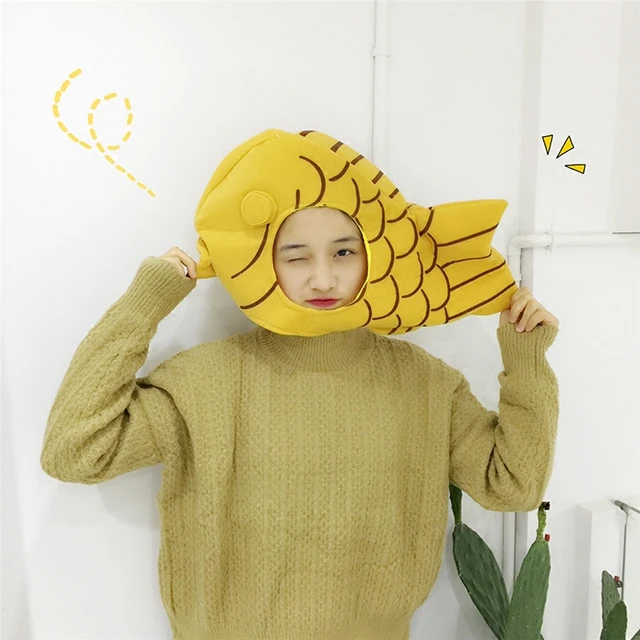 Japanese Cartoon Girl Plush Cute Sweet Little Fish Head Hat South