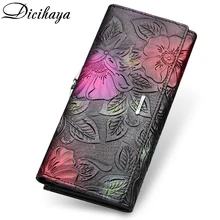 DICIHAYA 2020 Genuine Leather Women Wallets Luxury Brand Design High Quality Fashion Female Purse Card Holder Long Clutch Bag
