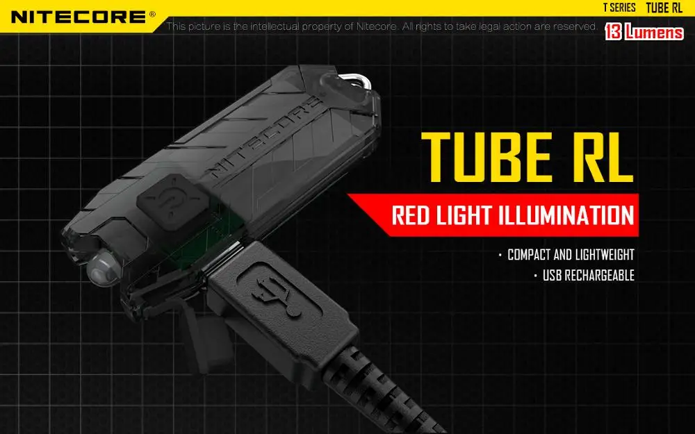 1 шт. Nitecore трубка BL/BUBE GL/трубка RL/УФ перезаряжаемая USB трубка брелок Светильник - Испускаемый цвет: TUBE RL