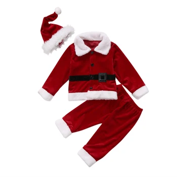 

kid baby boys girls Christmas Costume New Years Santa Claus Suit Christmas Clothes Tops+Pant 2pcs Boys girl Kids Clothes