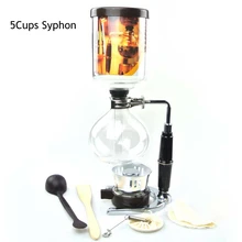 5 tassen Siphon kaffeemaschine/edelstahl & Glas Vakuum Siphon Kaffeemaschine/Tee Siphon topf