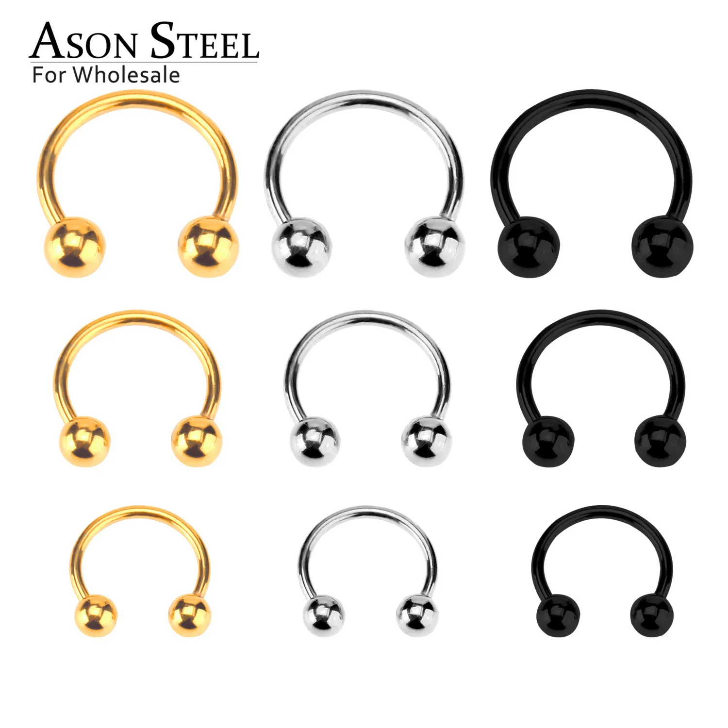 

9pcs/lot Mix 3 color Fake Septum Medical Ear Piercing Set Earrings Nose Ring Silver Gold Body Clip Hoop For Women Jewelry