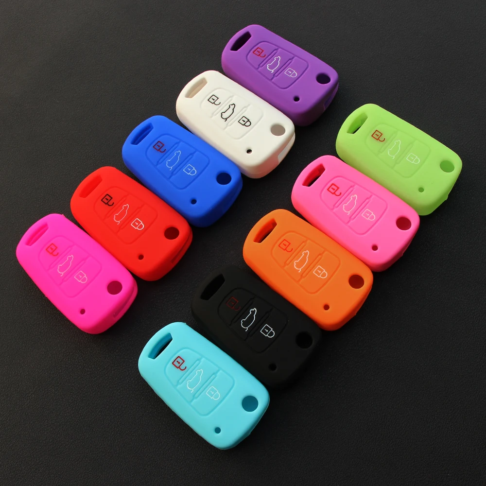 

AndyGo Silicone Key Cover For Kia RIO K2 K5 Sportage Sorento For Hyundai i20 i30 i35 iX20 iX35 Solaris Verna