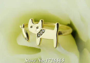 

New Handmade Hippie Cute Cat With Fish Ring Boho Chic Mid Finger Anillos Cat Anel Couple Rings For Women Men Fashion Jewelry