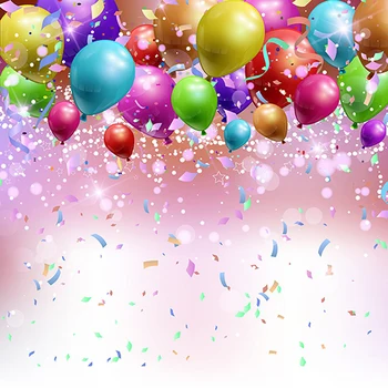 

Colour Balloon Coloured Ribbon Sequins photo studio background Vinyl cloth High quality Computer printed wall photo backdrop