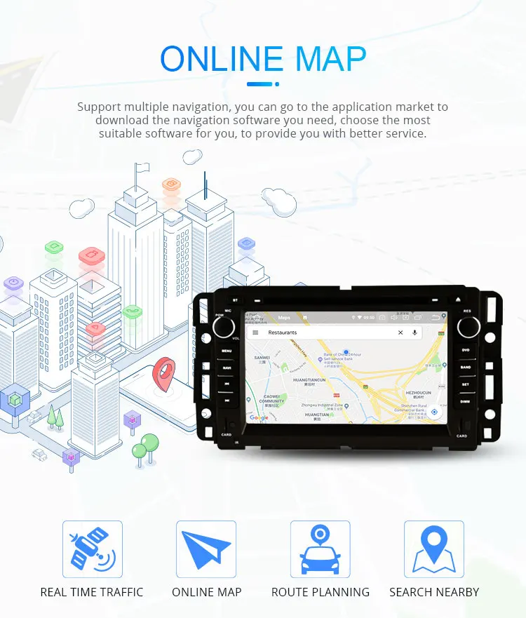 Cheap LJHANG 2 Din Android 9.0 Car DVD Player For GMC Chevrolet Chevy Yukon Sierra Tahoe Acadia Suburban Multimedia Car Radio GPS WIFI 5