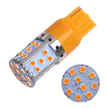 

2pcs T20 W21W 7440 3030 35 SMD Yellow Turn Signal Light Parking Tail Bulb Auto Driving Lamp 2018