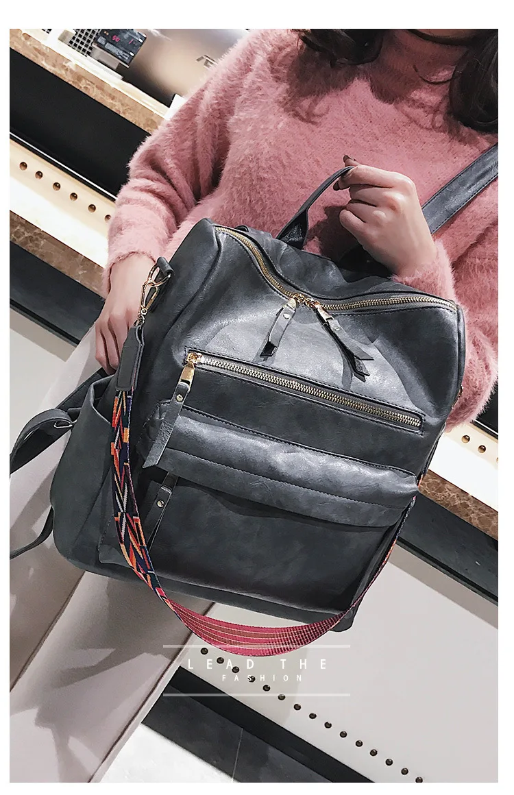 Новинка, Классический женский рюкзак, вместительные рюкзаки для девочек, Подростковая сумка из искусственной кожи, сумки через плечо с карманами, MX-57