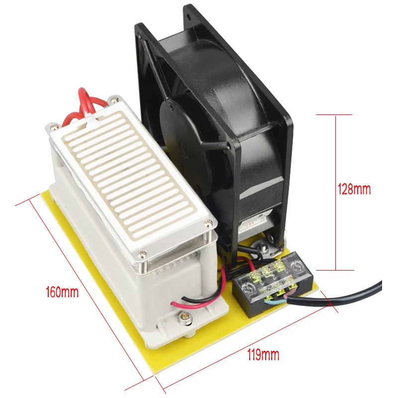ATWFS Портативный генератор озона 10g 220 вольт постоянного тока(с длительным сроком службы) Интегрированный озоновый вентилятор Превосходное тепловыделение очиститель воздуха озонатор