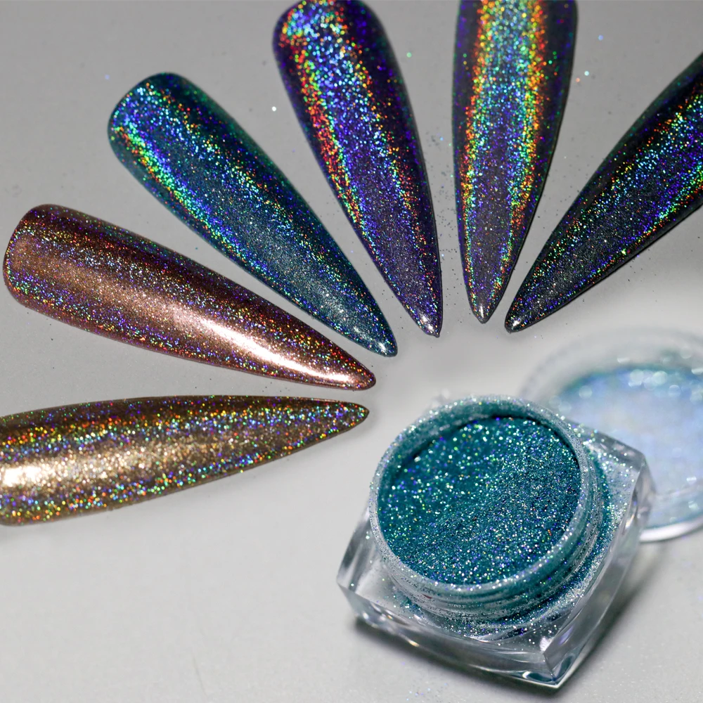 1 Pot Neon Crystal Nail Glitter Pigment Super Shine Mirror Sequins Nail