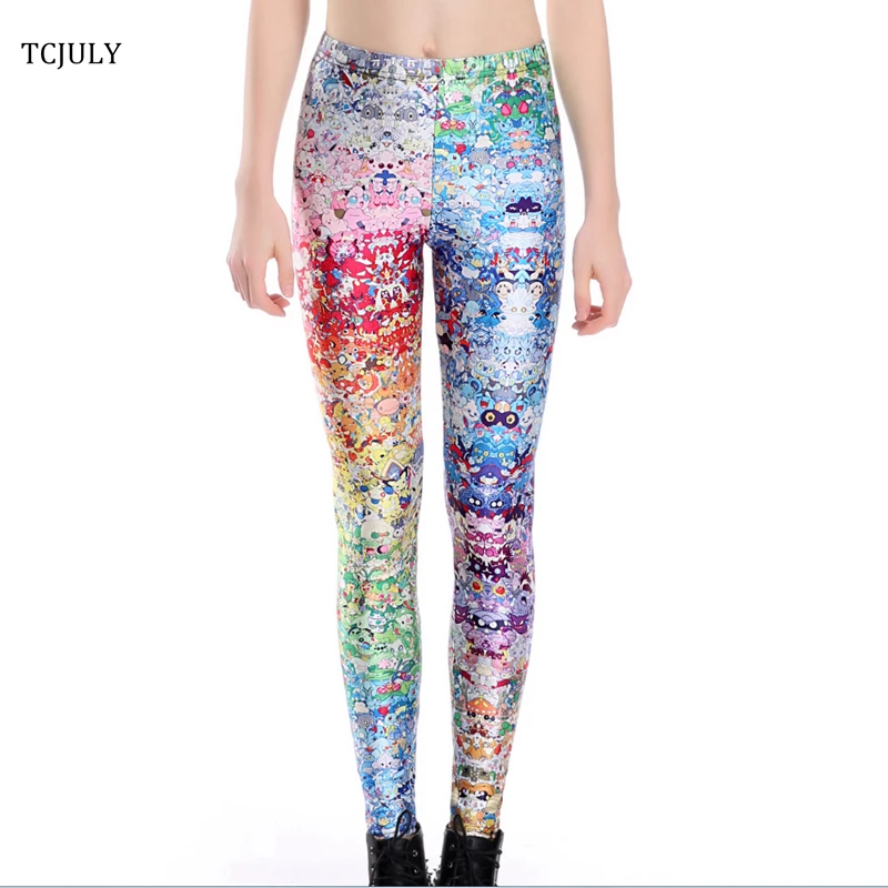 

TCJULY 2019 New Arrival Pokemon Women's Leggings 3d Digital Printing Skinny Push Up Leggins HIgh Elastic Sexy Ankle Length Pants