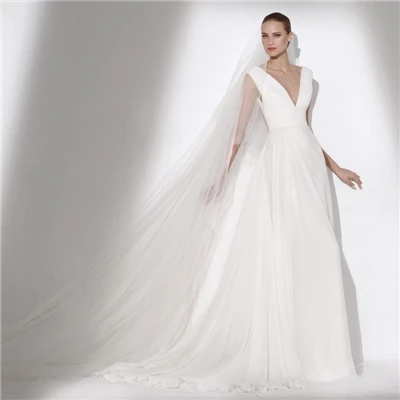 plain chiffon wedding dress
