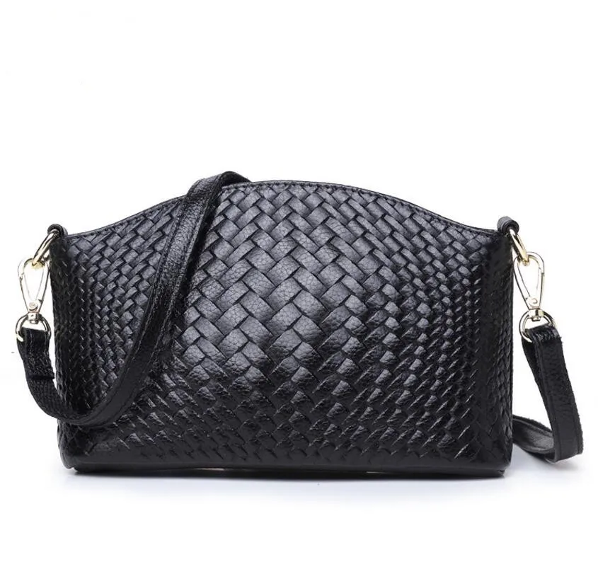 

New leather handbags ladies shoulder diagonal package casual woven pattern shoulder diagonal small square bag