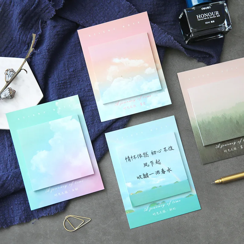 

Time Travel Series Planner Stickers Sticky Notes Memo Pad Kawaii Stationery Memo Pads Note Pad Office Decoration Label Tool